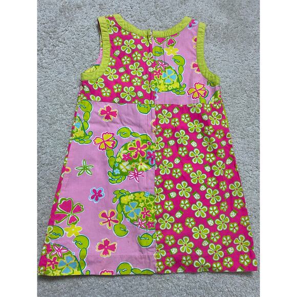 Lilly Pulitzer Girls Dress‎ Retro Floral Pink Green Shift Bright Summer Size 6 - Picture 6 of 6